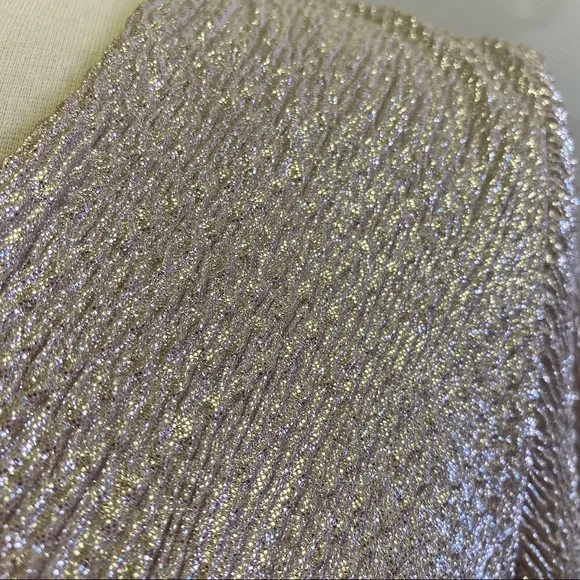 BHLDN Anthro Diedra Rose Gold Metallic Wrap Front Gown Floor Length Dress - Picture 11 of 16